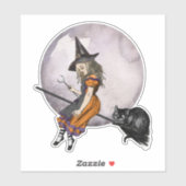 Halloween Alice in Wonderland Cheshire Cat Moon Sticker (Vel)
