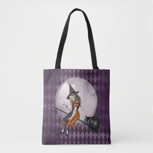 Halloween Alice in Wonderland Cheshire Cat Moon Tote Bag (Voorkant)