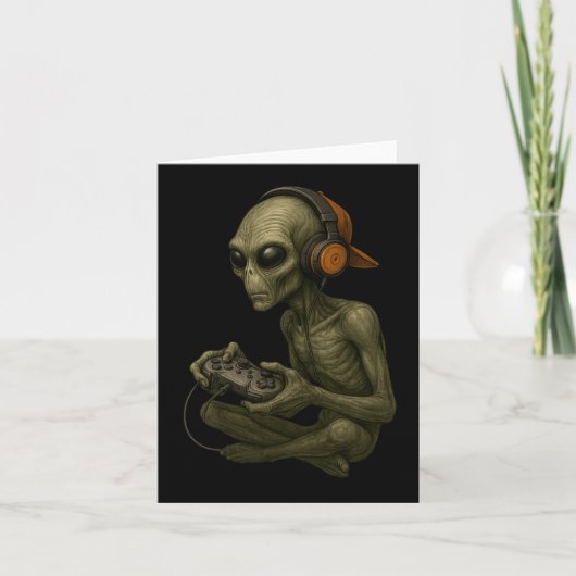 Halloween Alien Gamer Video Gaming Boys Mannen Kin Kaart (Voorkant)