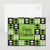 Halloween alien mozaïek briefkaart (Voorkant / Achterkant)