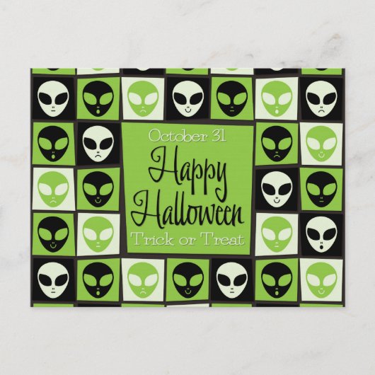 Halloween alien mozaïek briefkaart (Voorkant)