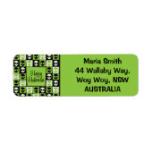 Halloween alien mozaïek etiket (Voorkant)