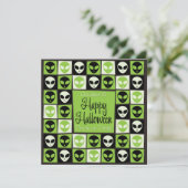 Halloween alien mozaïek kaart (Staand voorkant)