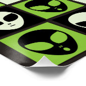 Halloween alien mozaïek poster (Hoek)