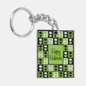 Halloween alien mozaïek sleutelhanger (Voorkant Links)