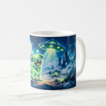 Halloween Alien Pug met Nacht Ruimteschip