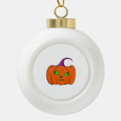 Halloween Alien Pumpkin Keramische Bal Ornament (Voorkant)