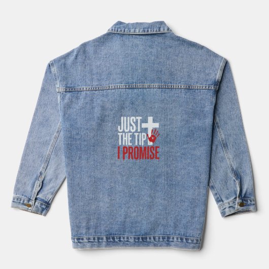 Halloween Alleen De Tip Bloederig Kruis Denim Jacket (Achterkant)