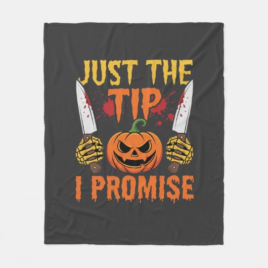 Halloween Alleen De Tip Pompoen Mes Grafisch Fleece Deken (Voorkant)