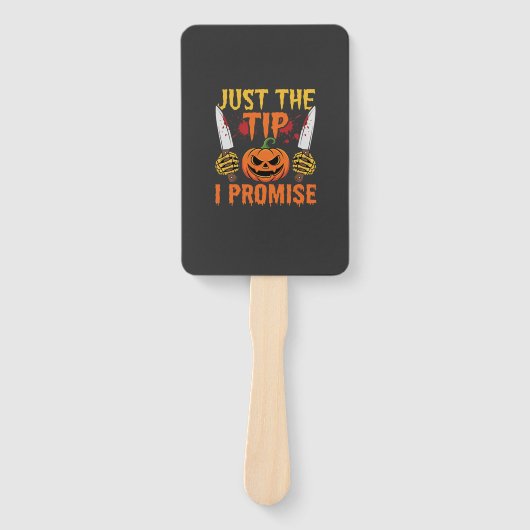 Halloween Alleen De Tip Pompoen Mes Grafisch Handwaaier (Voorkant)