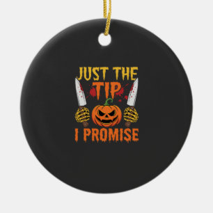 Halloween Alleen De Tip Pompoen Mes Grafisch Keramisch Ornament