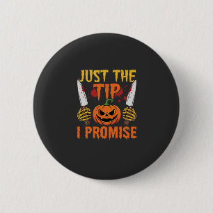 Halloween Alleen De Tip Pompoen Mes Grafisch Ronde Button 5,7 Cm