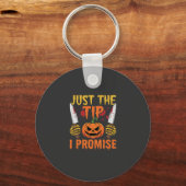 Halloween Alleen De Tip Pompoen Mes Grafisch Sleutelhanger (Voorkant)