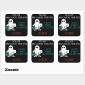 Halloween Allergy Alert Ghost Voedt geen Kinderen Vierkante Sticker (Vel)