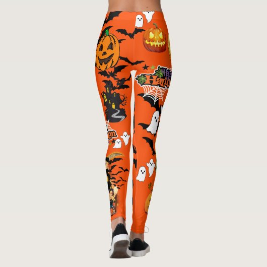Halloween Alles Cute Leggings Witch Ghost Bat (Achterkant)