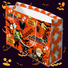 Halloween Alles Happy Birthday NAME Ghosts Groot Cadeauzakje