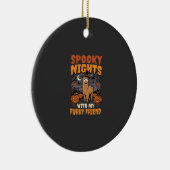 Halloween Alpaca Nacht Keramisch Ornament (Rechts)