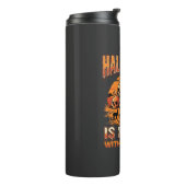 Halloween Alpaca Schedel Stapel Retro Horror Desig Thermosbeker (Gedraaid links)