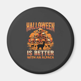 Halloween Alpaca Schedel Stapel Retro Horror Ontwe Magneet
