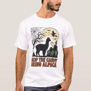 Halloween Alpaca T-shirt Schattig Griezelen Vintag