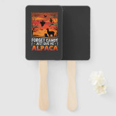Halloween Alpaca Vergeet Snoep Griezelig Vectoront Handwaaier (Voorkant en achterkant)