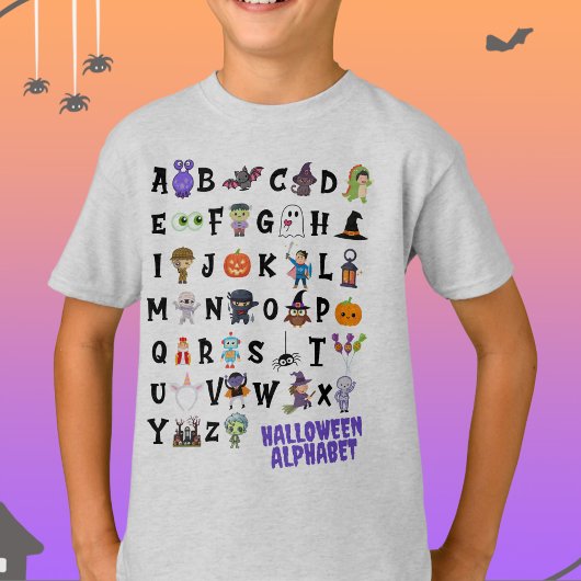 Halloween Alphabet Kinder Tshirt