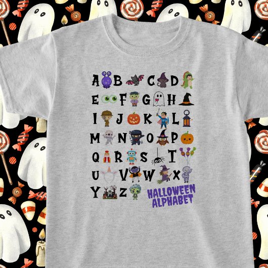 Halloween Alphabet Kinder Tshirt