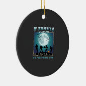 Halloween Als Zombies Ons Achterna Zitten_1 Keramisch Ornament (Rechts)