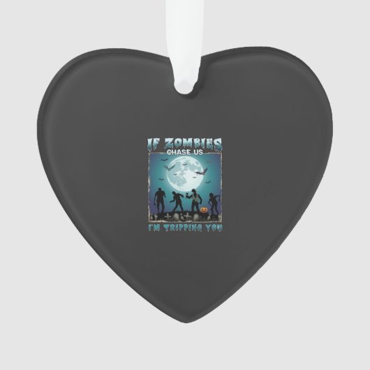 Halloween Als Zombies Ons Achterna Zitten_1 Ornament (voorkant)