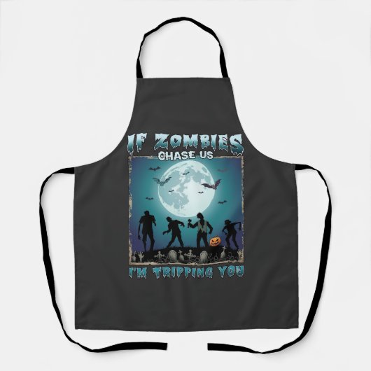 Halloween Als Zombies Ons Achterna Zitten_1 Schort (Voorkant)
