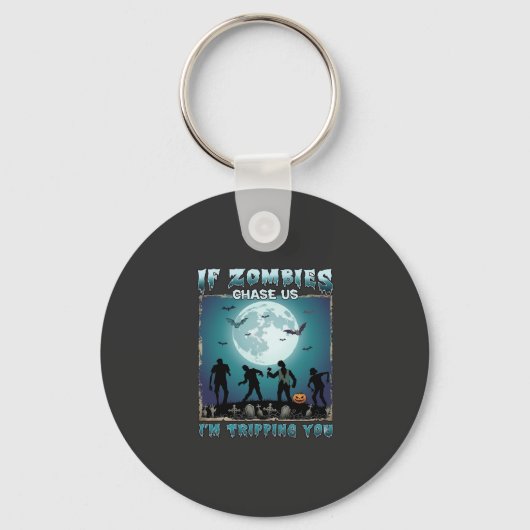 Halloween Als Zombies Ons Achterna Zitten_1 Sleutelhanger (Voorkant)