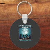 Halloween Als Zombies Ons Achterna Zitten_1 Sleutelhanger (Voorkant)