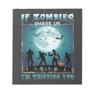 Halloween Als zombies ons achtervolgen_1 Notitieblok