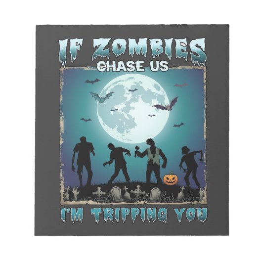 Halloween Als zombies ons achtervolgen_1 Notitieblok (Voorkant)