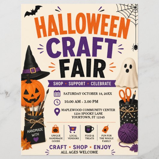 Halloween Ambachtelijke Kermis Flyer (Voorkant)