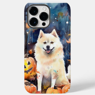 Halloween American Akita met pompoenen Scary Case-Mate iPhone 14 Pro Max Hoesje