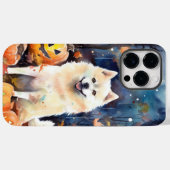 Halloween American Akita met pompoenen Scary Case-Mate iPhone Case (Achterkant (horizontaal))