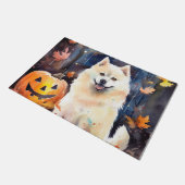Halloween American Akita met pompoenen Scary Deurmat (Schuin)