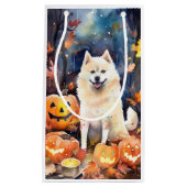 Halloween American Akita met pompoenen Scary Klein Cadeauzakje (Voorkant)