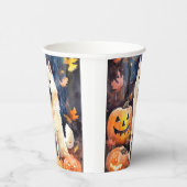 Halloween American Akita met pompoenen Scary Papieren Bekers (Rechts)
