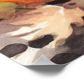 Halloween American Akita met pompoenen Scary Poster (Hoek)