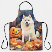 Halloween American Akita met pompoenen Scary Schort (Voorkant)