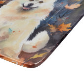 Halloween American Akita met pompoenen Scary Snijplank (Hoek)