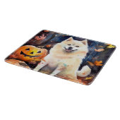 Halloween American Akita met pompoenen Scary Snijplank (Hoek)