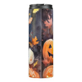 Halloween American Akita met pompoenen Scary Thermosbeker (Achterkant)