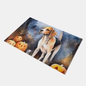 Halloween American English Foxhound with Pumpkins Deurmat (Schuin)