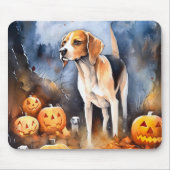 Halloween American English Foxhound with Pumpkins Muismat (Voorkant)