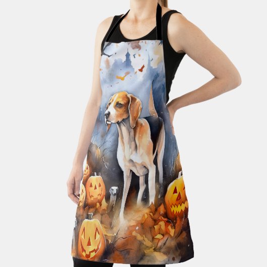 Halloween American English Foxhound with Pumpkins Schort (Insitu)