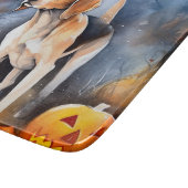 Halloween American English Foxhound with Pumpkins Snijplank (Hoek)