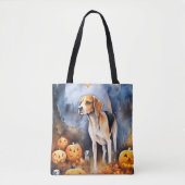 Halloween American English Foxhound with Pumpkins Tote Bag (Voorkant)